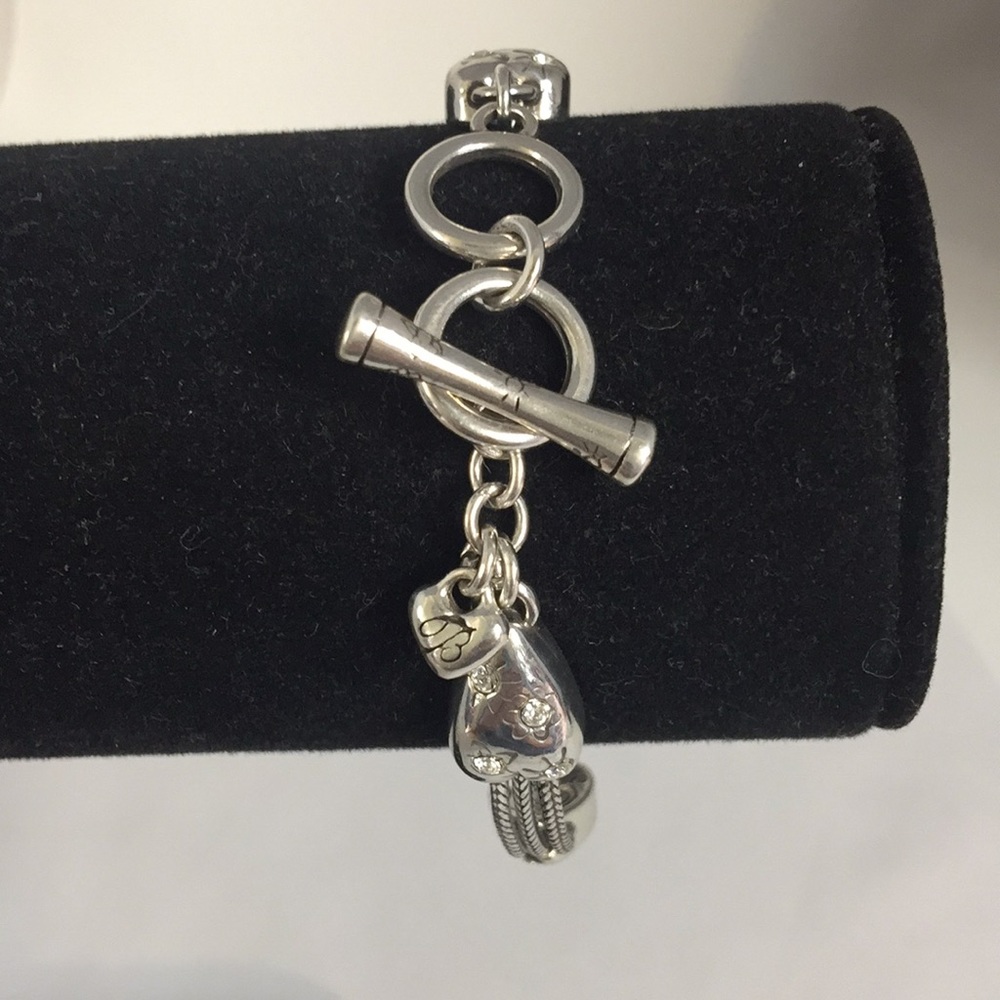 Brighton bracelet hearts rhinestones toggle clasp